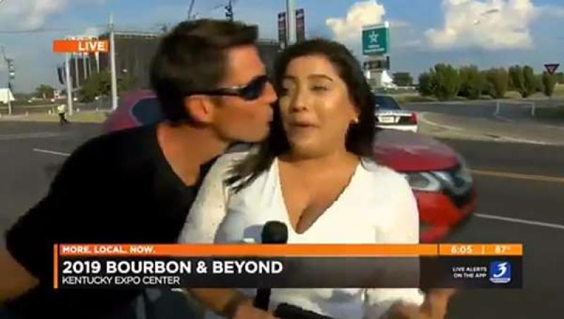 A female reporter kissed on live TV says: 'This is not OK'