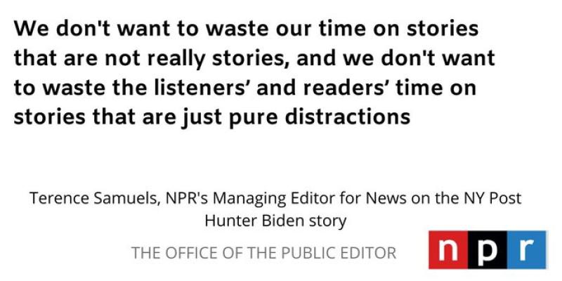 Why haven't you seen any stories from NPR about the NY Post's Hunter Biden story?
