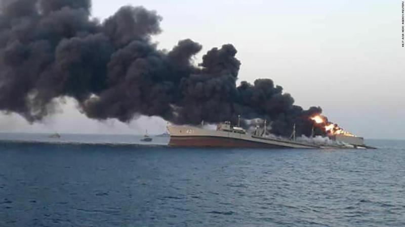 Iran navy ship, the 'Khark,' sinks after fire on board - CNN