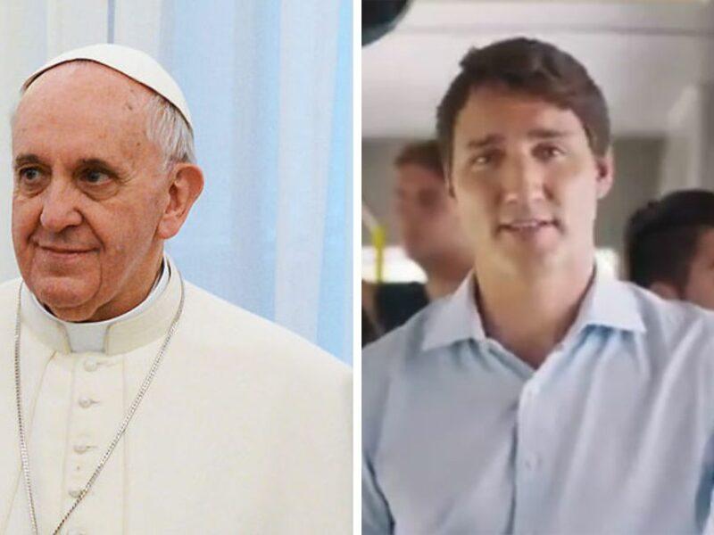 Pope takes over empty apology duties from exhausted Trudeau