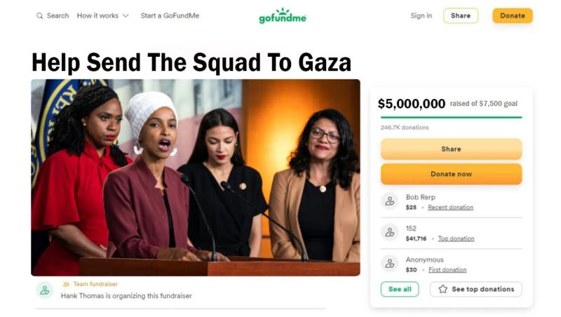 GoFundMe To Send The Squad To Gaza Raises $5 Million