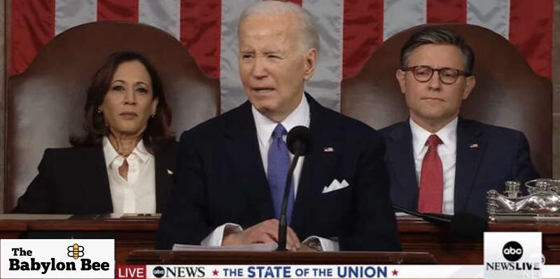 The Babylon Bee: Biden Opens State of the Union by Saying Hello to Dianne Feinstein | The Patriot Post