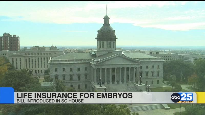 South Carolina bill seeks to extend life insurance coverage to embryos - ABC Columbia