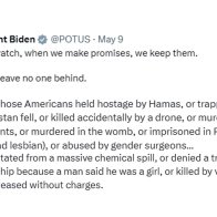 Biden Declares Administration Will Never Leave Anyone Behind, Except Those Americans Held Hostage By Hamas, Or Trapped When Afghanistan Fell, Or Killed Accidentally By A Drone (Continued) 