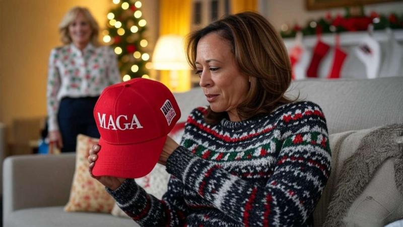 'Ok, Who Got Me The MAGA Hat?' Asks Kamala Harris As Jill Biden Stifles Laughter