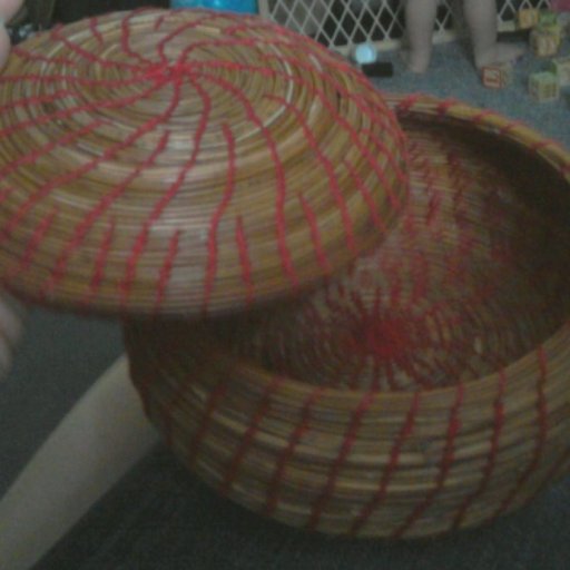 Round Pine Needle Basket With Lid