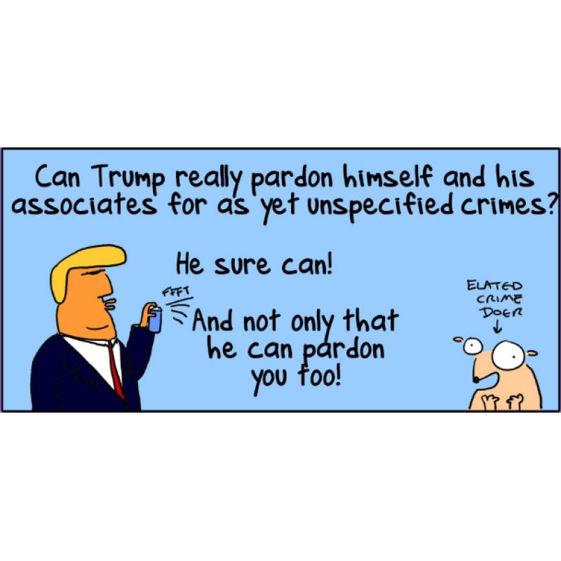 Trump is making a pre-emptive pardon available to you! It's Pardon in A Can!