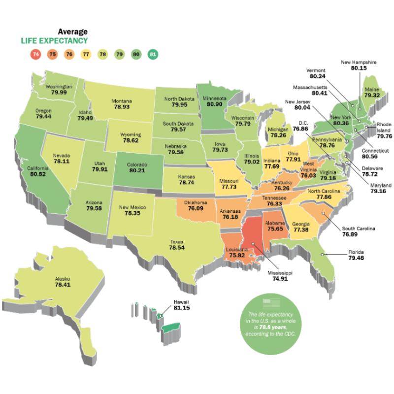 MAPS TWOSOME: 2020 Election Results and Life Expectancy