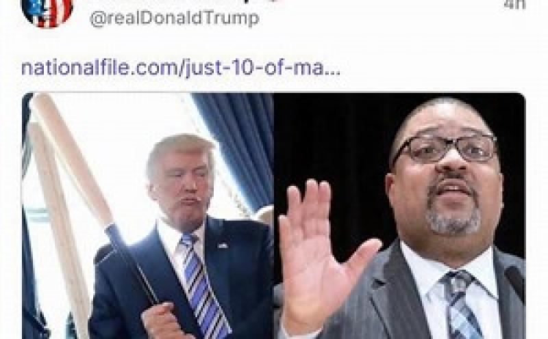 Trump hits out at ‘degenerate’ Manhattan DA with baseball bat post 