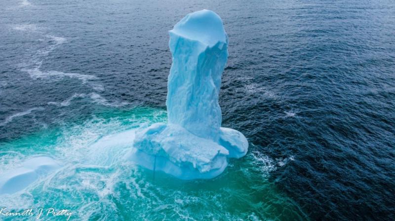 'Only in Newfoundland': Dildo, N.L., man captures phallic iceberg in Conception Bay