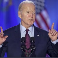 Biden tells crowd he recently met with Mitterrand, former French president who died in 1996