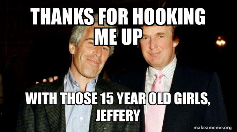 Trump, the Accussed Child Rapist, is again in the news, thanks to his BF Jeffrey Epstein's re-indictment on CHILD SEX TRAFFICKING!