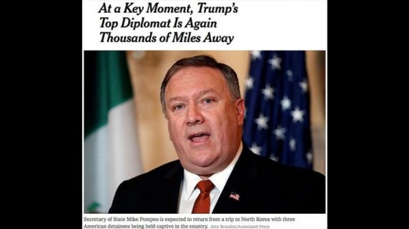 New York Times slams AWOL Pompeo, then learns he was rescuing Americans