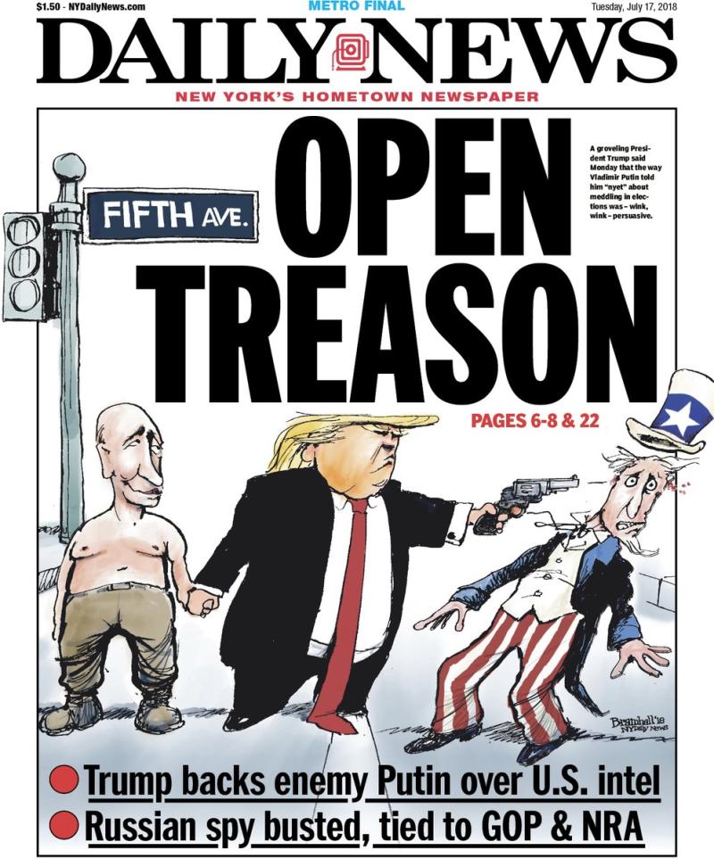 People are starting to use the word "Treason" in regards to Trump's actions at the Helsinki Summit!