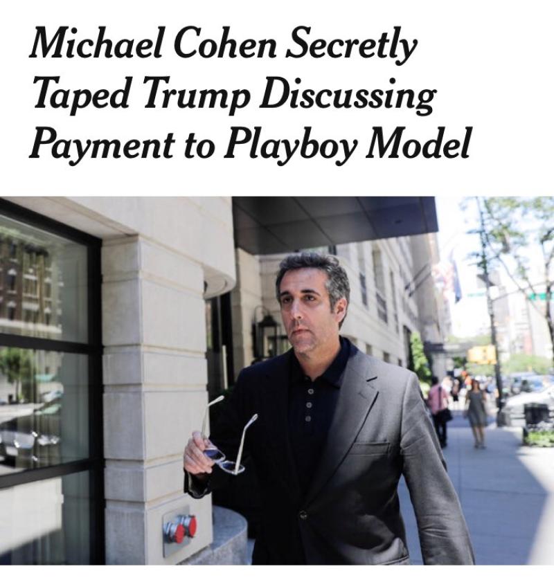 SCOOP :  Tape Of Trump And Cohen Discussing Payment To Playboy Model To Cover Up Affair