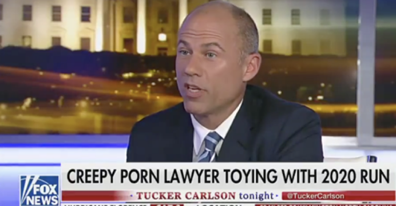 Fox News referred to Stormy Daniels's attorney Michael Avenatti as a "creepy porn lawyer" in a series of on-screen graphics Thursday night