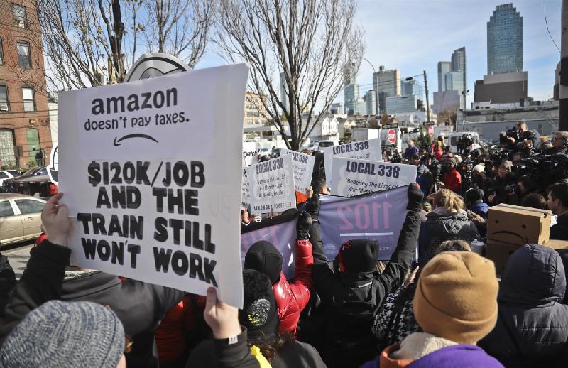 Long Island City protesters tell Amazon, 'Stay the helipad out!'
