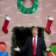  Trump Emerges From A Big Fake Christmas Fireplace, And The Jokes Write Themselves