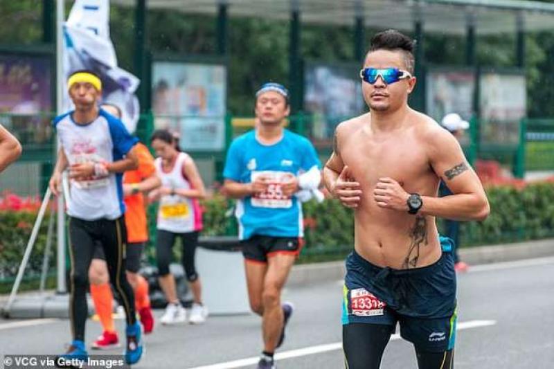On your marks, get set, cheat: Marathon race ends in chaos after dozens of runners were caught taking shortcuts 