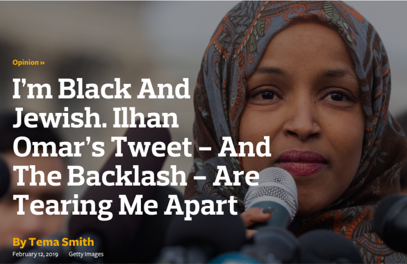 I’m Black And Jewish. Ilhan Omar’s Tweet And The Backlash, Are Tearing Me Apart 