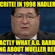 Hypocrite!!! In 1998 Nadler Didn’t Want Starr Report Released Until Redacted