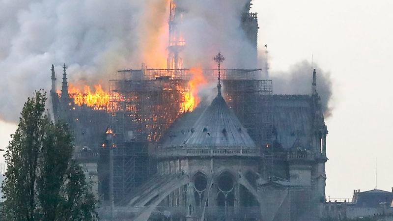 Massive fire breaks out in Notre Dame cathedral in Paris