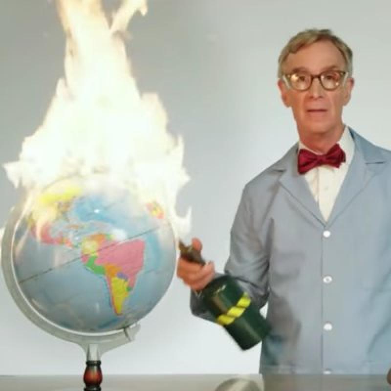 Bill Nye Brings Out the F-Bombs and a Blowtorch to Talk Climate Change