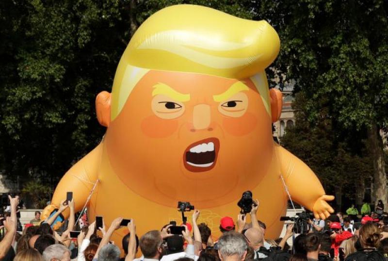 Trump Baby Blimp, 10,000 Coppers Gear Up For President's Arrival In London