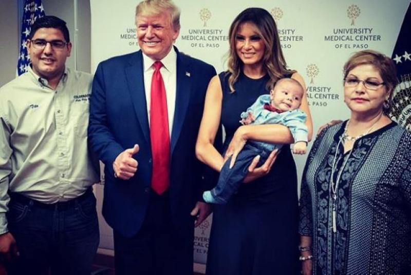 The Trumps are called a ‘heartless couple’ for grinning photo op with baby orphaned in El Paso shooting