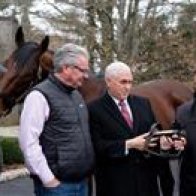 Mike Pence says American Pharoah the horse bit him, but the Triple Crown winner's farm manager says otherwise 
