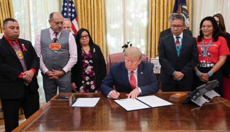 Navajo Nation VP Delivers Prayer Before President Trump Signs Missing and Murdered Indigenous Persons Executive Order