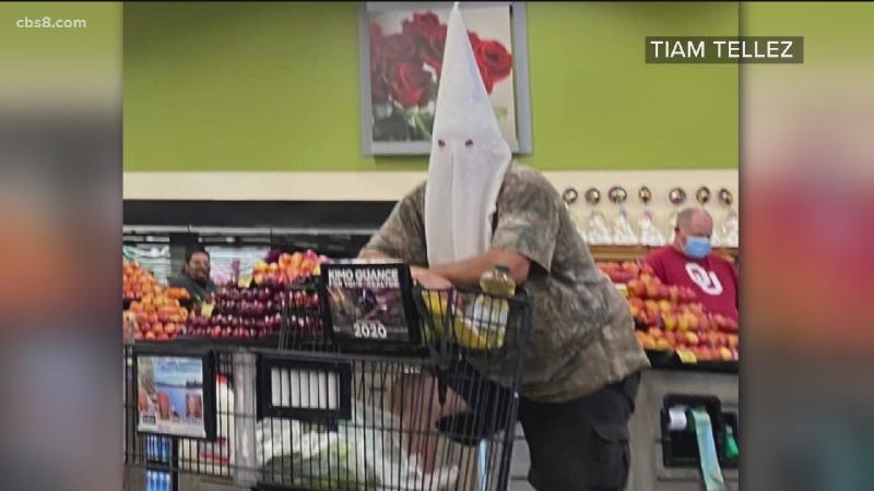 Man who wore KKK hood at California grocery store may be charged with hate crime, authorities say