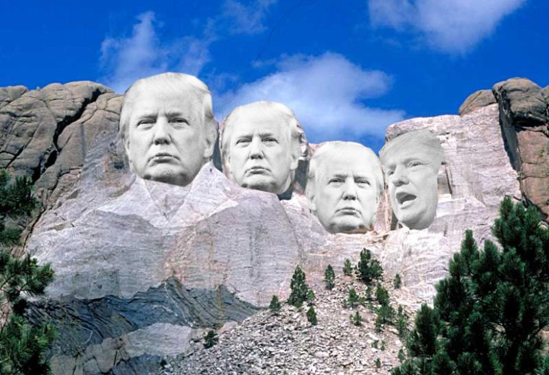 Trump Face Placed On Mt Rushmore