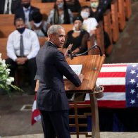 'There's anger there that people don't see': Rattled Trump launches attack on Obama after former president's critical John Lewis eulogy