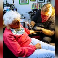 A 103-year-old woman got her first tattoo to cross it off her bucket list