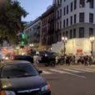 Trucks Flying Trump Flags Drive Through Protest Group in Portland