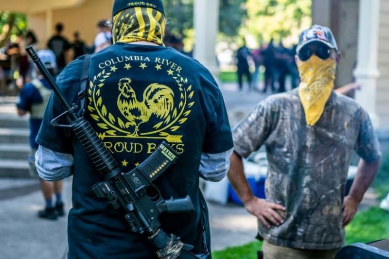 The Proud Boys are celebrating Trump's 'stand back and stand by' debate shout-out