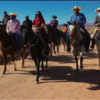 Getting to the polls can be hard in Navajo Nation. This woman is leading voters on horseback.