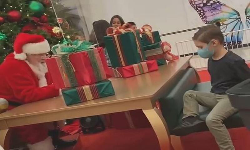 Santa tells crying boy he won't bring him Nerf gun 