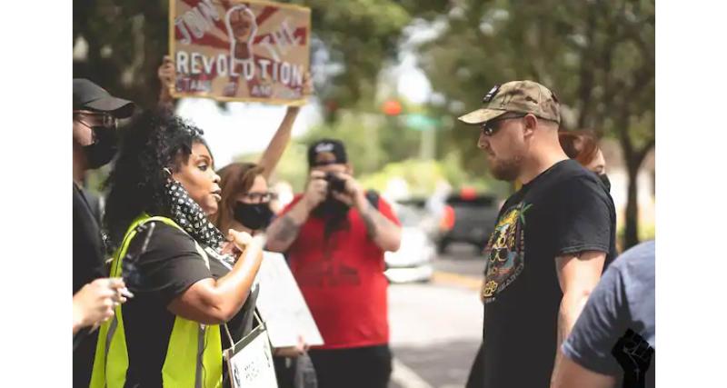 Proud Boys and Black Lives Matter activists clashed in a Florida suburb. Only one side was charged.
