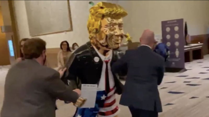 There's a Golden Statue of Trump Holding a Fairy Wand at CPAC