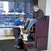 'Pat's the most important guy downtown': Loyal customers rally to support Calgary shoeshine stand operator