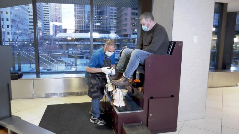 'Pat's the most important guy downtown': Loyal customers rally to support Calgary shoeshine stand operator