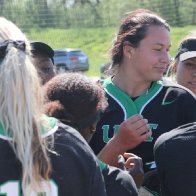 North Texas pitcher Hope Trautwein strikes out every batter she faces in seven innings of a win over Arkansas State Pine Bluff.