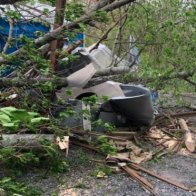 A man was hospitalized after the porta-potty he was using at the historic Gettysburg battlefield was crushed by a tree