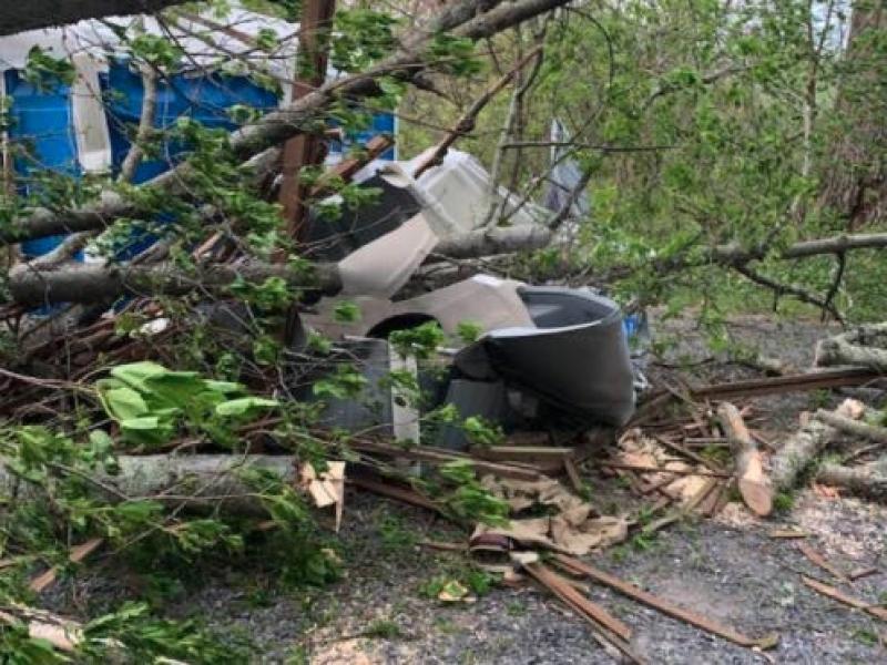 A man was hospitalized after the porta-potty he was using at the historic Gettysburg battlefield was crushed by a tree