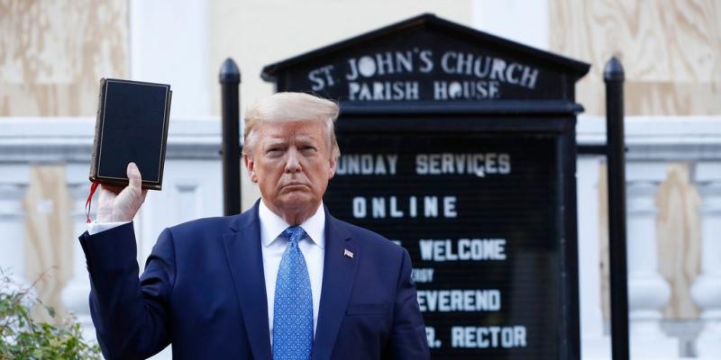 Police did not clear Lafayette Square so Trump could pose for photo with the Bible, IG says 