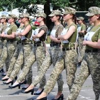 Ukrainian army's decision to make female soldiers march in high heels sparks backlash