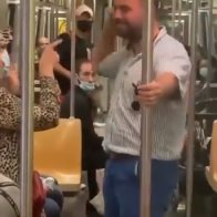 Trumpster F***head harasses old woman on New York City subway