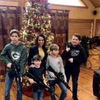 Lauren Boebert Poses with Her Small Children Holding Guns